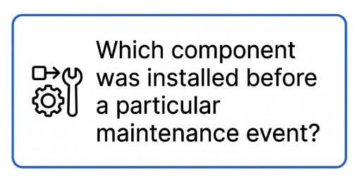 Which component was installed before a particular maintenance event?